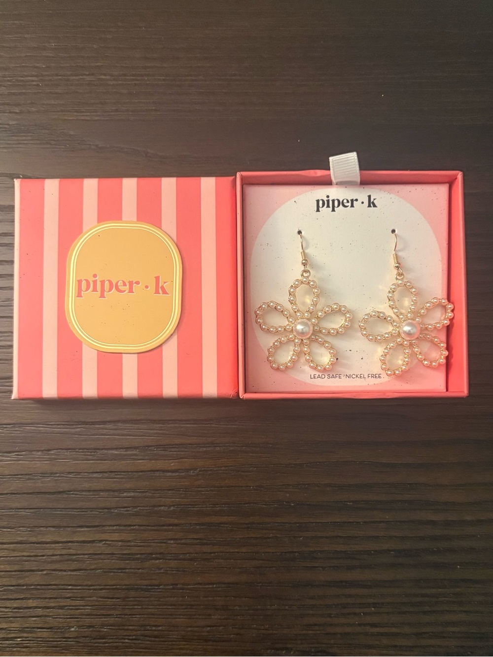 NEW Piper K Pearl Flower Drop Earrings